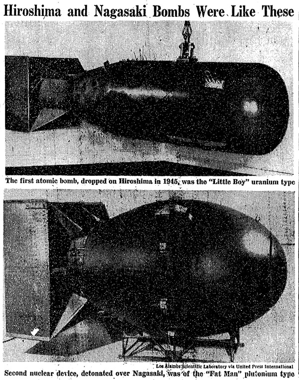 Fat Man or Little Boy Atom Bomb Models/Containers 