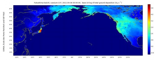 Map of ground deposition of caesium-137 for the Fukushima-Daichii accident
