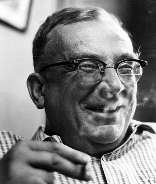 George Gamow, laughing and smoking, probably ca. the 1950s. Photo from the AIP Emilio Segrè Visual Archives.