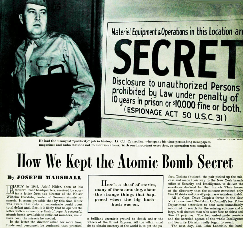 1945 11 Saturday Evening Post How We Kept The Atomic Bomb Secret 