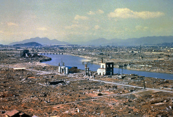 hiroshima after atomic bomb in color
