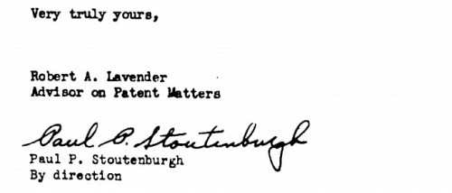 Stoutenburgh signature from the Manhattan Project files