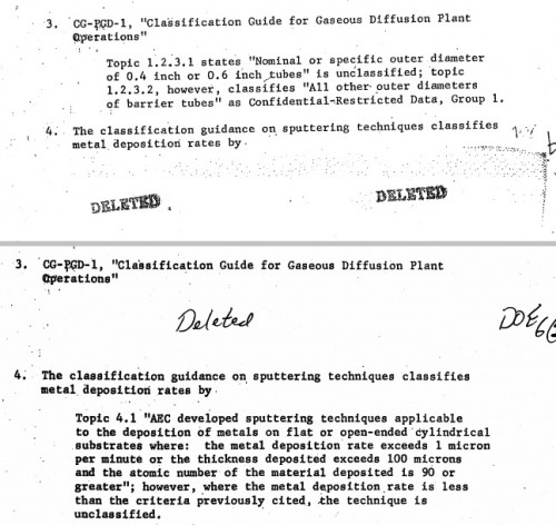 1970 AEC declassification guide redactions