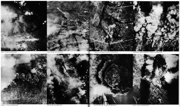 B-29 bombing damage mosaic from Bombers Over Japan.