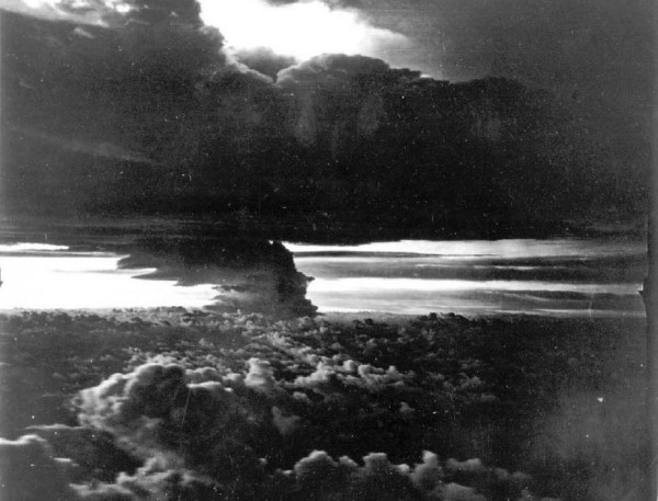 Castle BRAVO, 16 minutes after detonation, seen from a distance of 50 nautical miles, at an altitude of 10,000 feet. From DTRIAC SR-12-001.