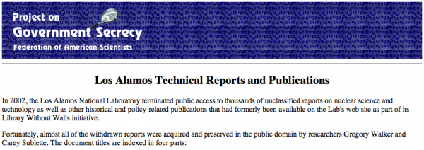 Los Alamos Technical Reports