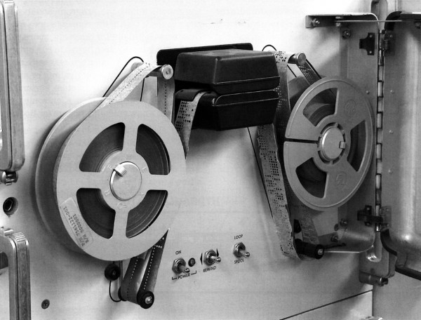 The fate of the world in a few punched holes. Penson: "Targeting information was stored on Mylar-backed punched paper tape. Though primitive by today's standards, punched paper tape will retain data decades longer than magnetic tapes or CDs. This tape is somewhat worse for wear from 20 years of museum use, but probably would still work." 