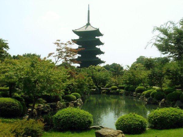 Toji pagoda, in Kyoto, today. Had the Little Boy bomb been dropped on Kyoto, it would have likely been destroyed, as it was less than 3,000 feet from the proposed "Ground Zero" point. Source: Wikimedia Commons.
