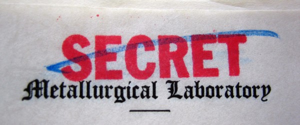 Met Lab - secrecy stamp (photograph by Alex Wellerstein)