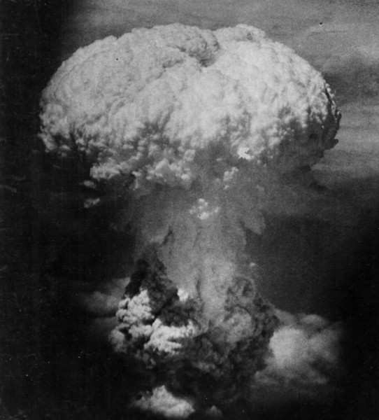 The head of the Nagasaki mushroom cloud — like a monstrous brain.