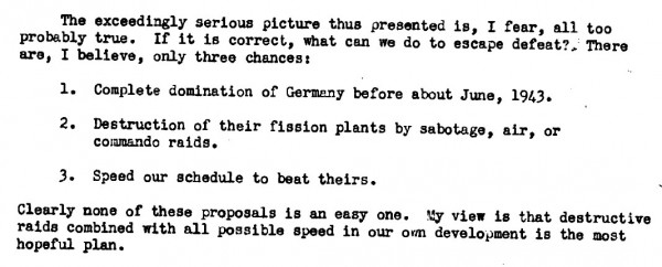 The palpable fears of Arthur Compton, June 1942. 
