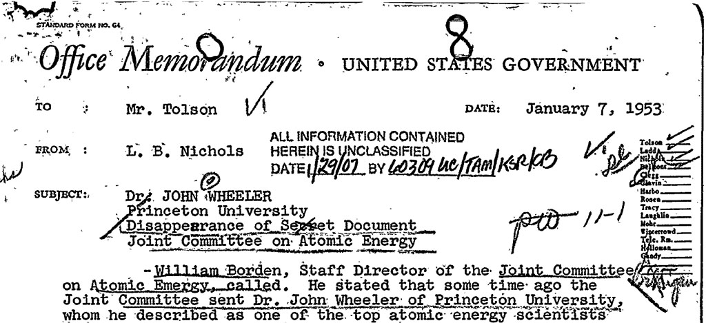 Document from Wheeler's FBI file